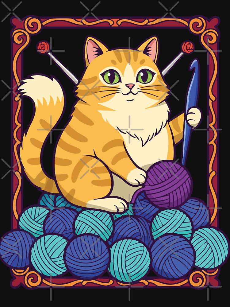 Funny Crochet Cat Yarn Lovers Crochet Hook Mothers by LuminOrb