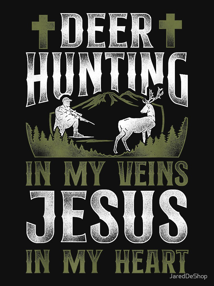 Buck Deer Hunting Hunter Jesus Faith Vintage Deer Hunting In by JaredDeShop