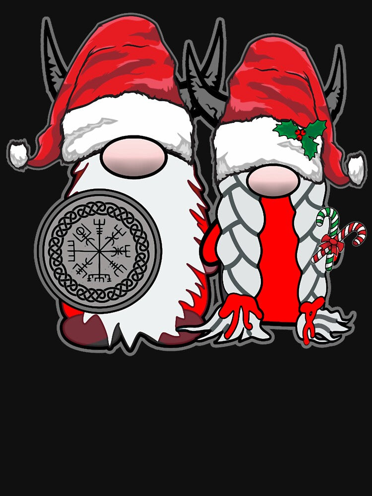 Cute Nordic Gnomes Viking Tomte Couple Scandinavian Nisse Christma by printonio