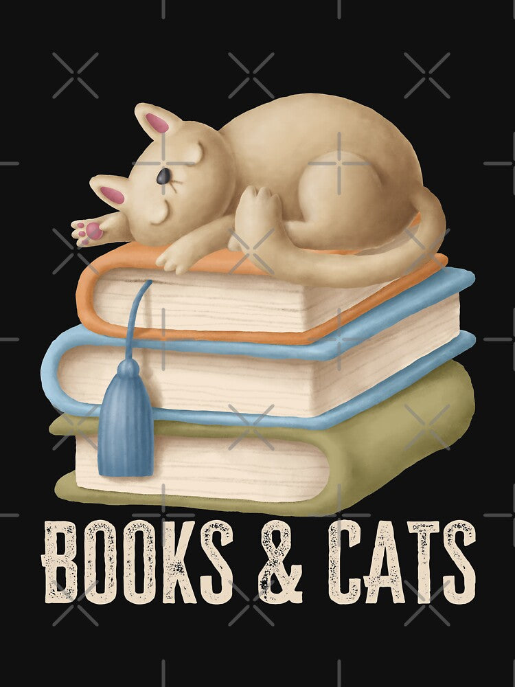 Books and cats, Funny book lover, Gift for cat lovers by AS-Shirts