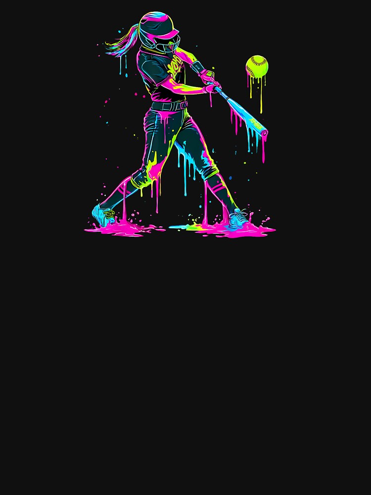 Funny Softball Girl Ice Cream Drip Game Day Baseball Player by Cokonatss