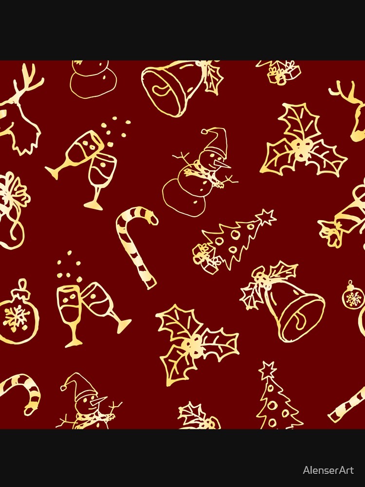 Merry Christmas Happy New Year seamless background pattern by AlenserArt