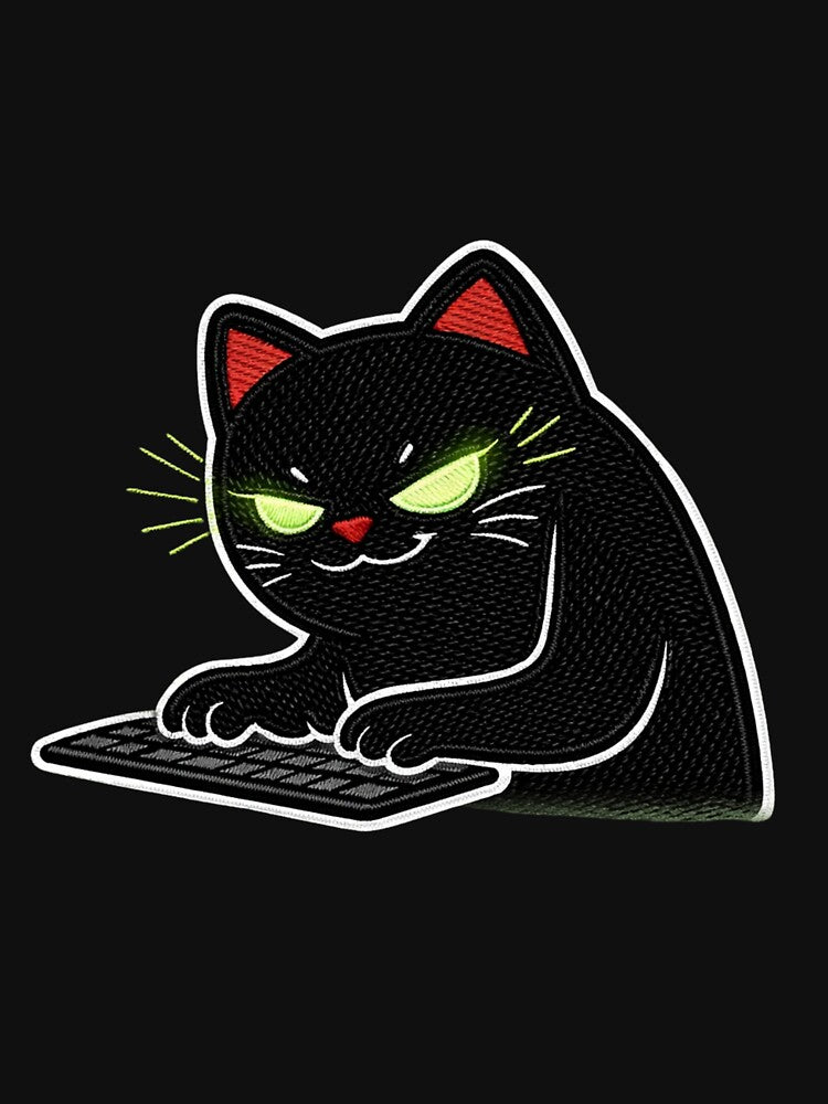 Hacker Cat Meme Coding Tech Programmer Funny Cyber Aesthetic by ColorSplash123