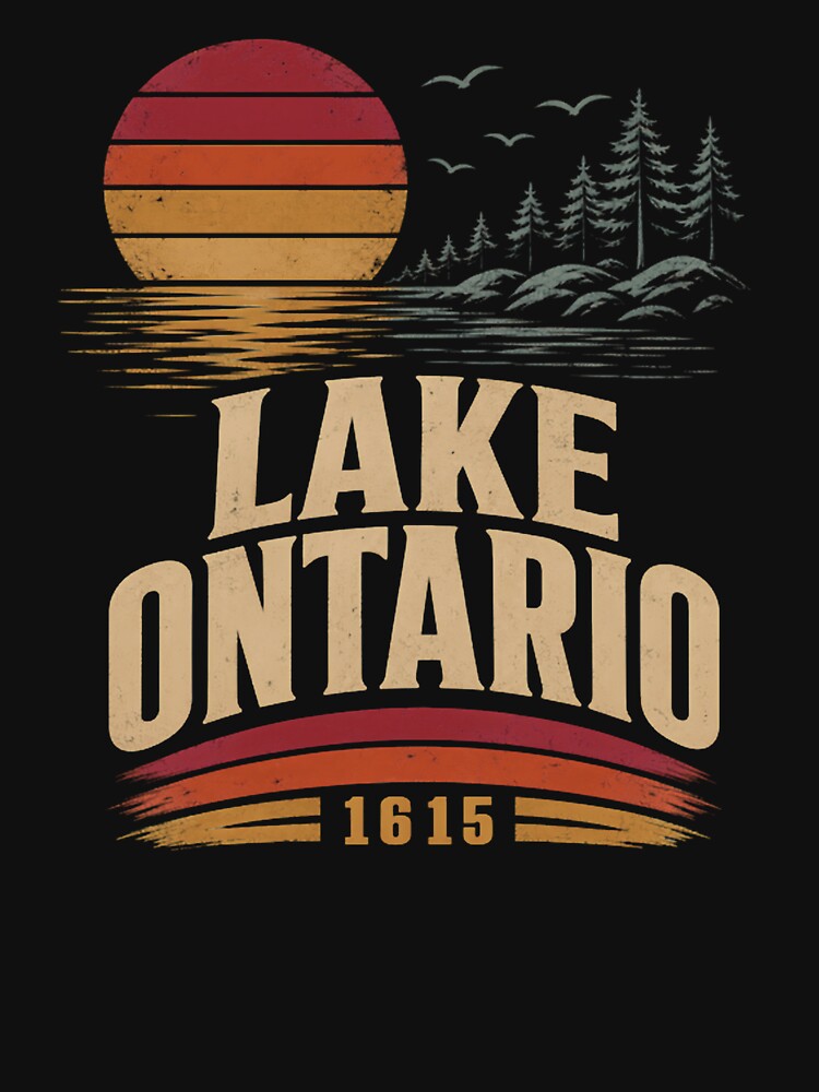 Lake Ontario Sunset Vintage Retro Lake Life Nature Gift by Zizo-DR44