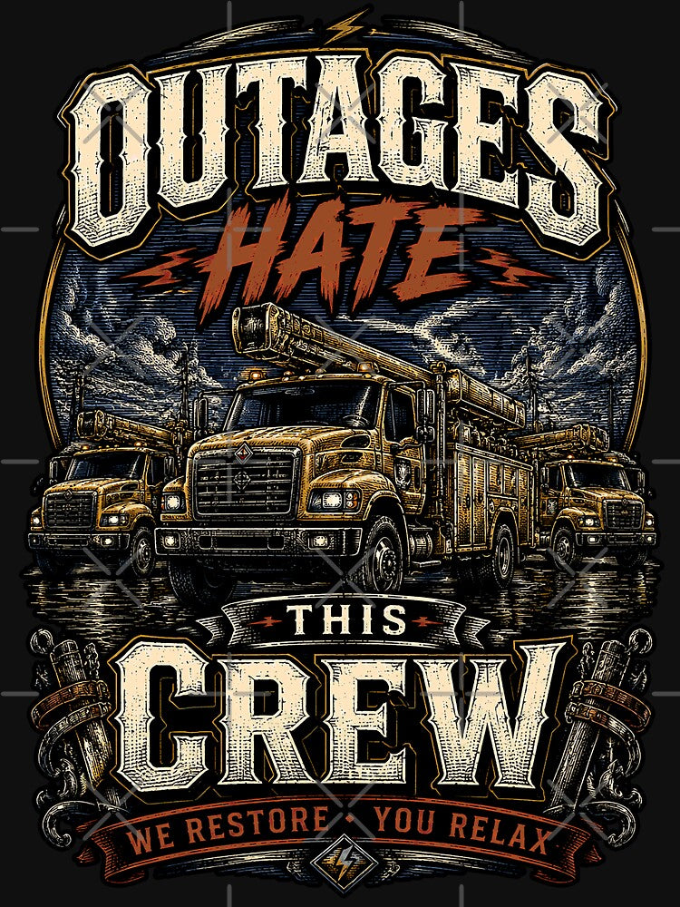Heavy Utility Truck Graphic - Outages Hate This Crew by RoyalOrderGallery