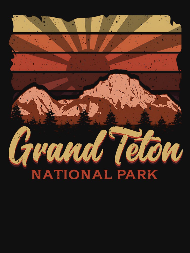 Vintage National Park Grand Teton National Park by Stroblesamuel