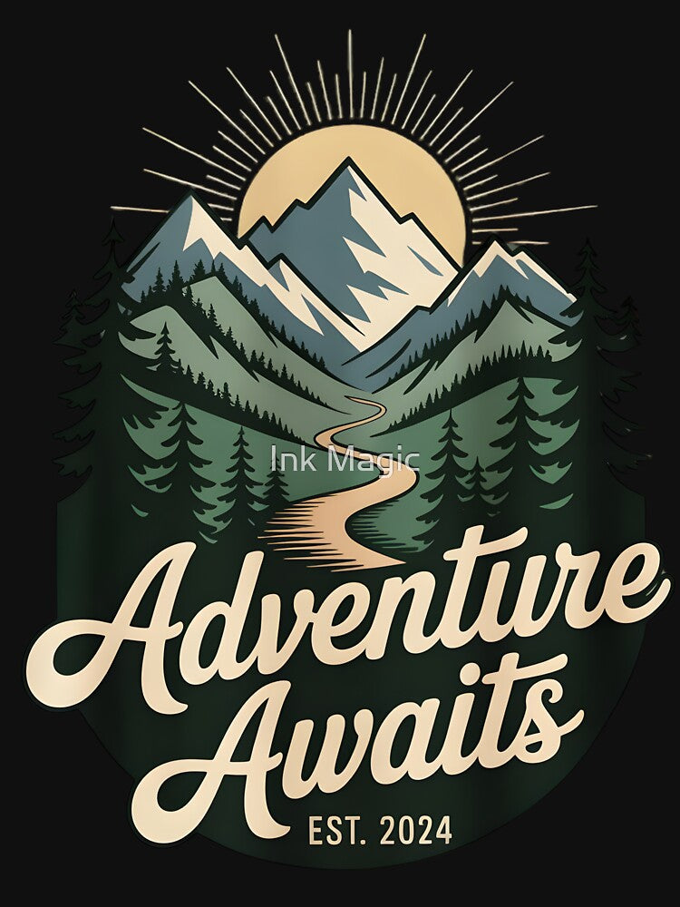 Adventure Awaits Hiking by Ink Magic