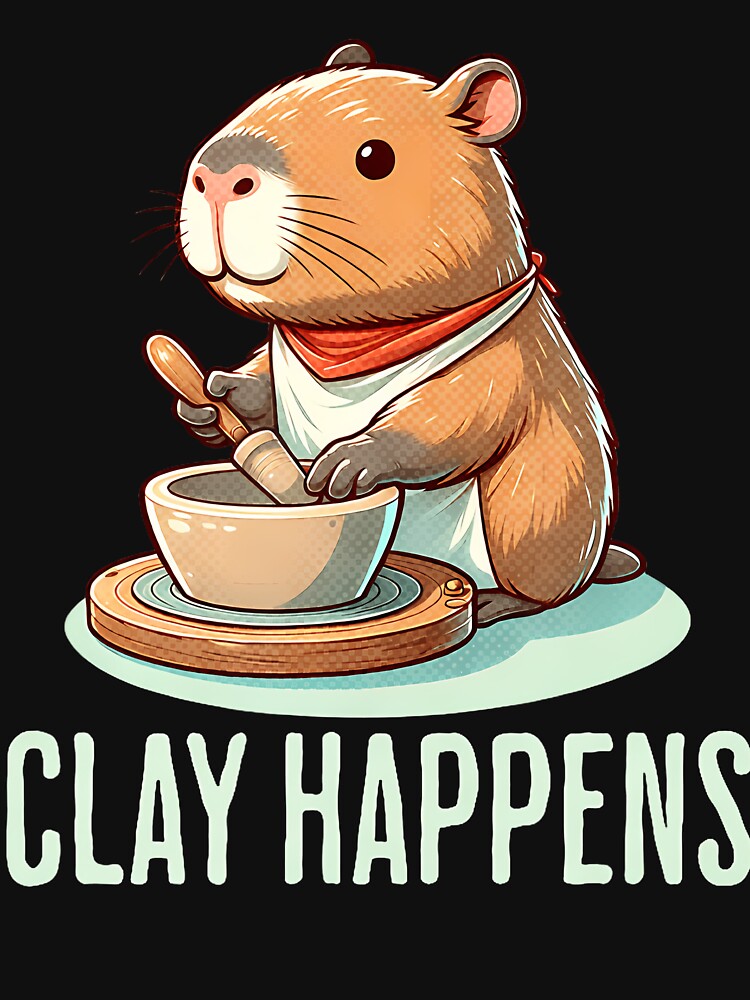 Clay Happens - Funny Capybara Pottery Ceramics Artist by AlbertaDana