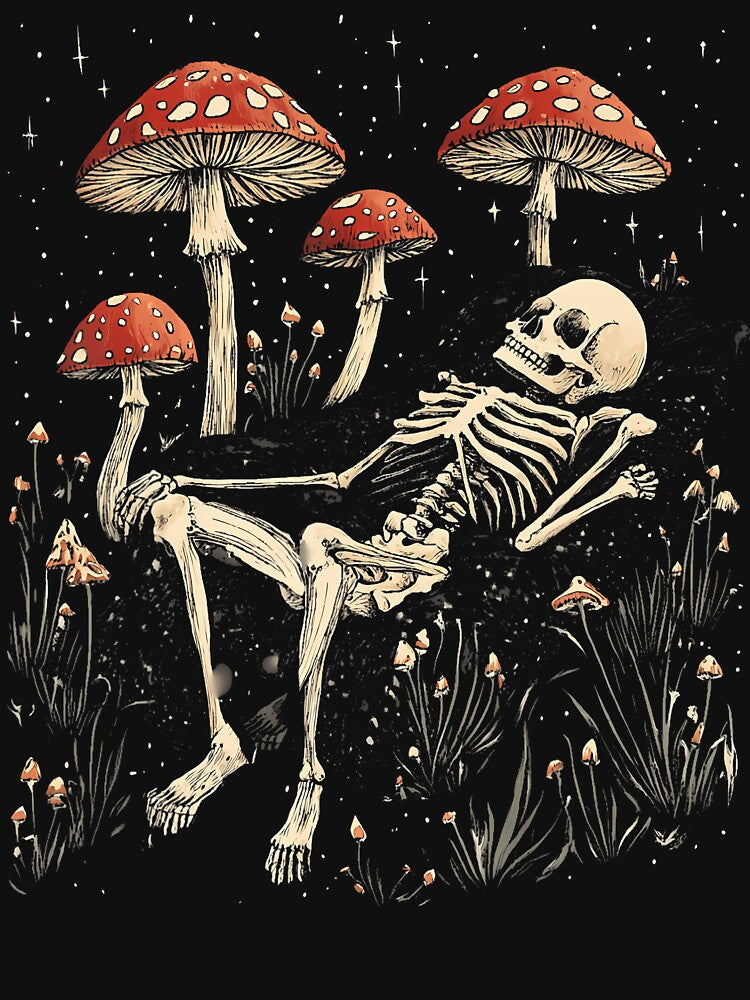 Goblincore Cottagecore Skeleton Mushroom by DianaEsther1