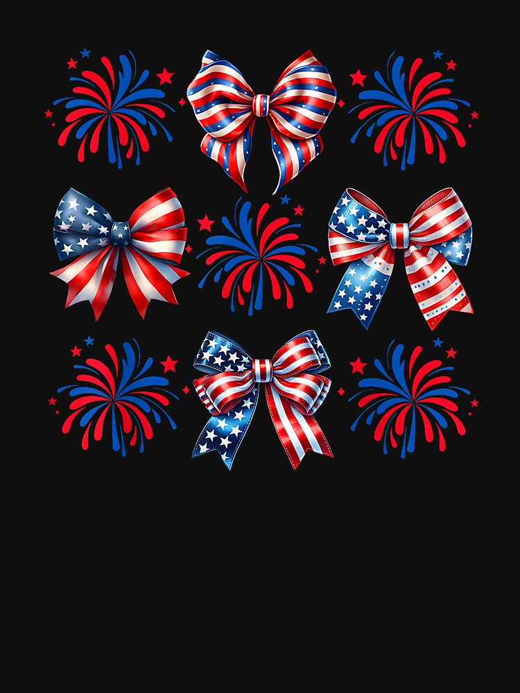 Coquette Bow Patriotic American USA Flag Happy 4th Of July by Boutkimaewab