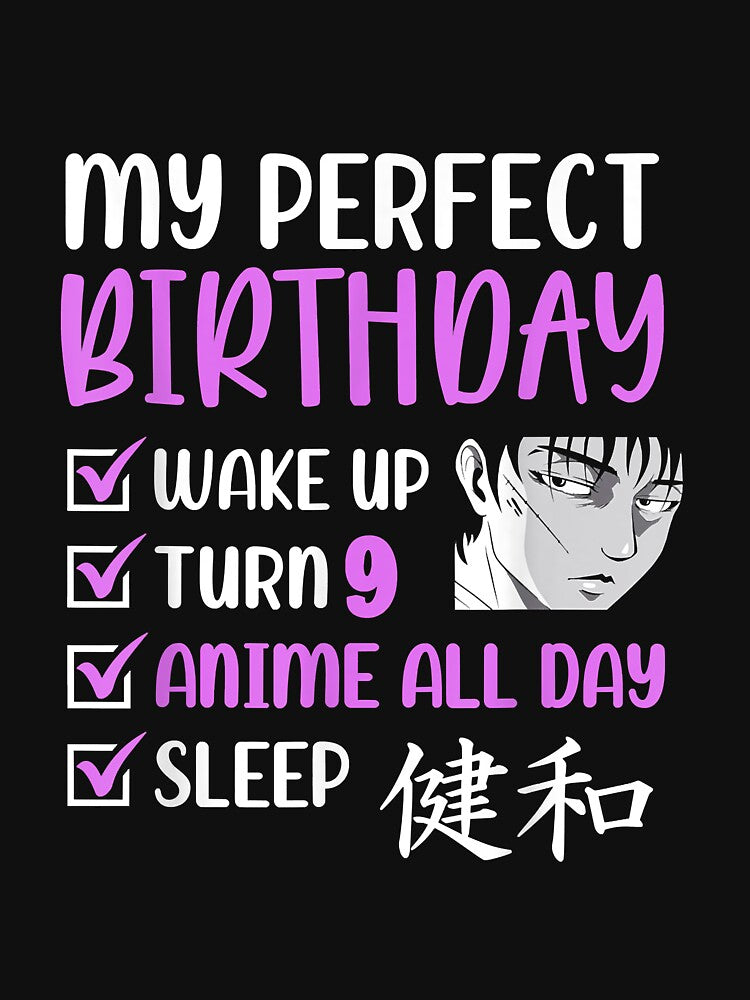 9 Year Old Anime Birthday Party 9th Boy Girl Nine by LeonFord43