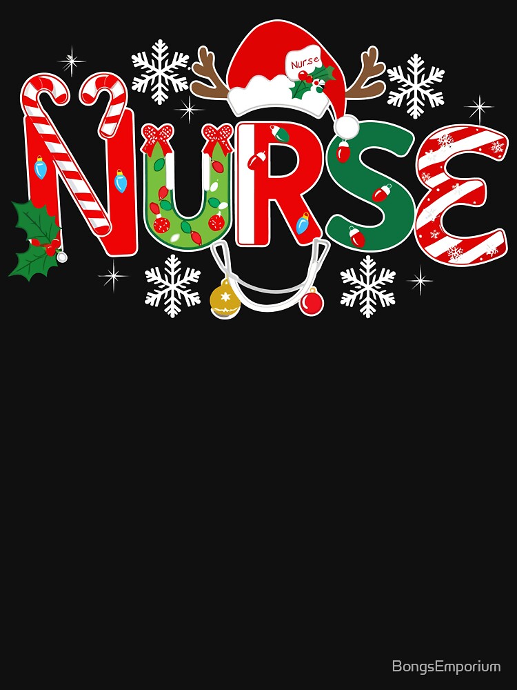 Nurse Christmas Stethoscope Holiday Xmas for Nurses Crew Squad by BongsEmporium