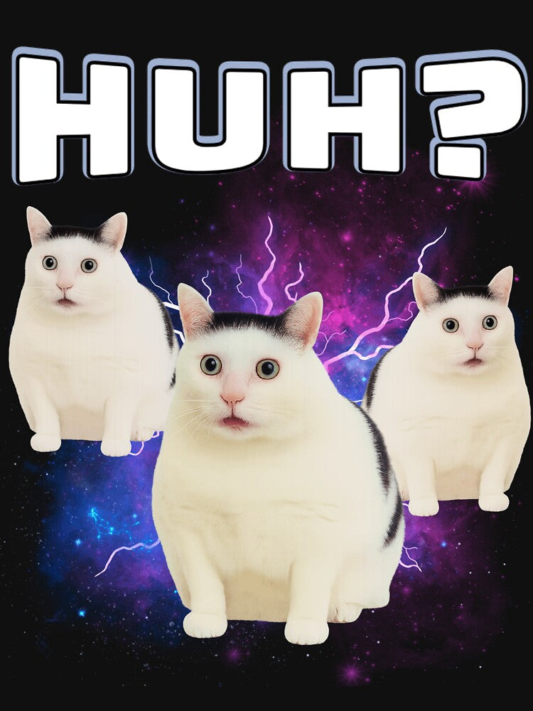 Huh Cat Meme – Chonky Confused Funny Cat by happiecatstore
