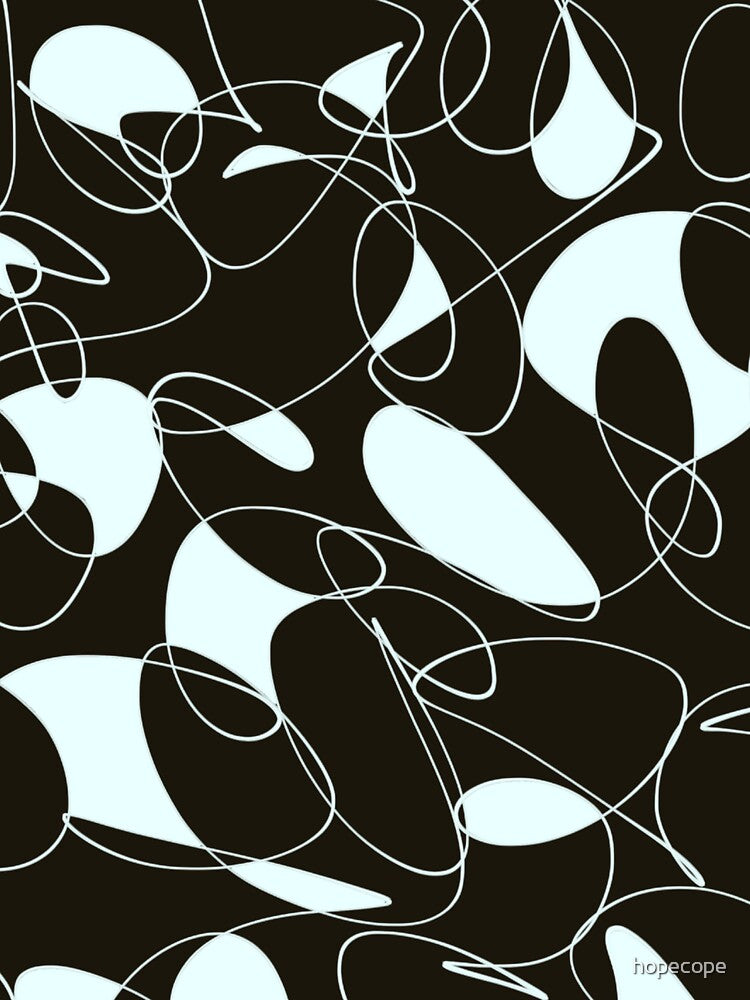 Abstract Line Minimalist Black and White Art Pattern by hopecope