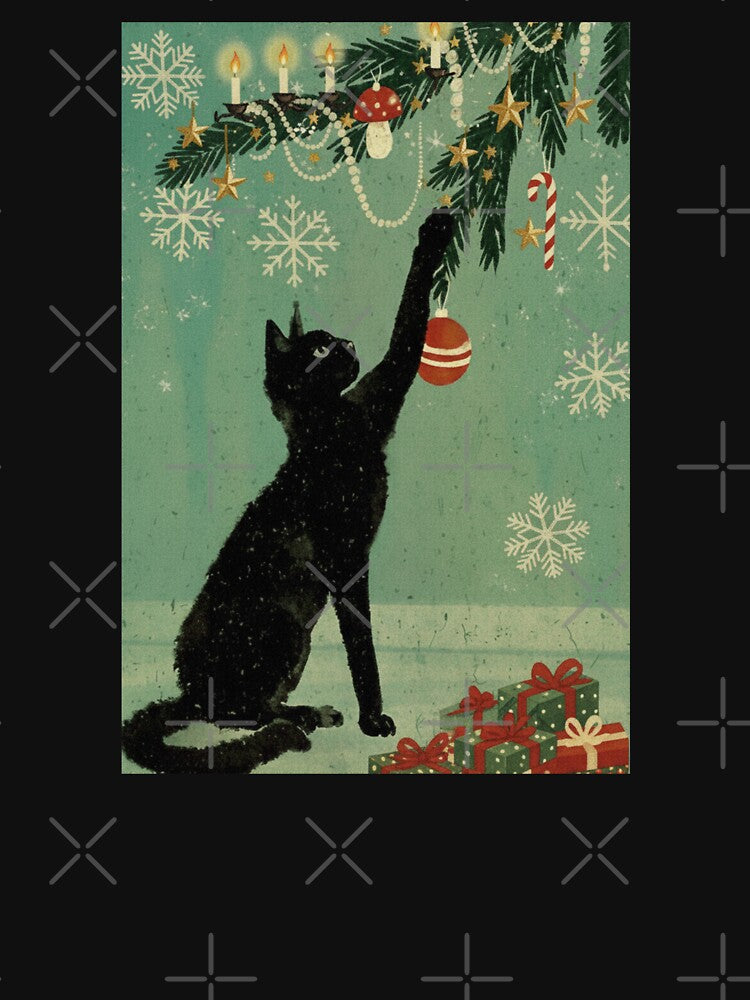 BLACK CAT CHRISTMAS FUNNY by Obinne