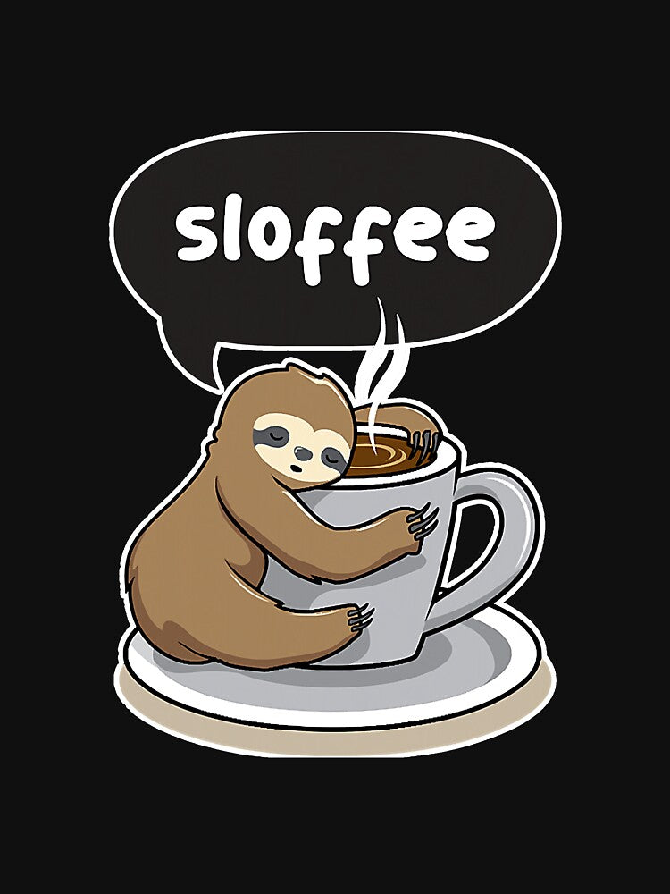 Sloffee Sloth Coffee Lover Funny Pun by SkyCloudBlue