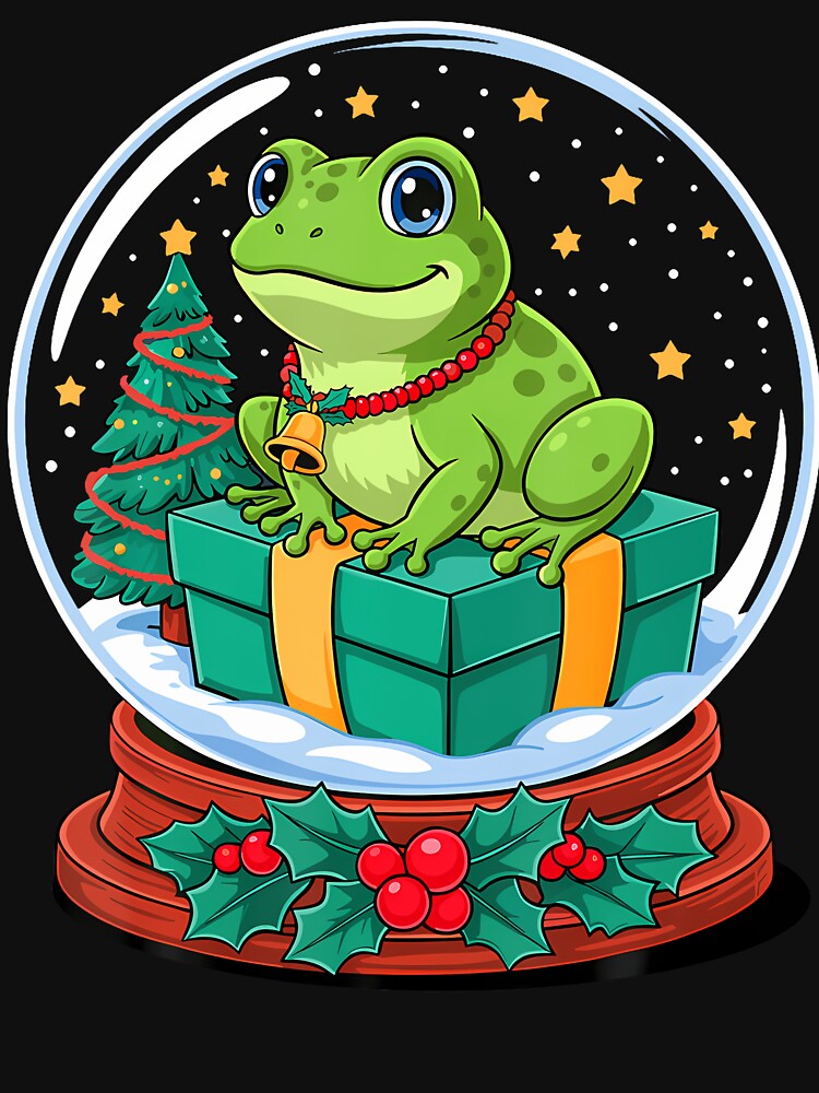 Christmas Snow Globe Frog X-Mas Frogs by CleoRoseanna