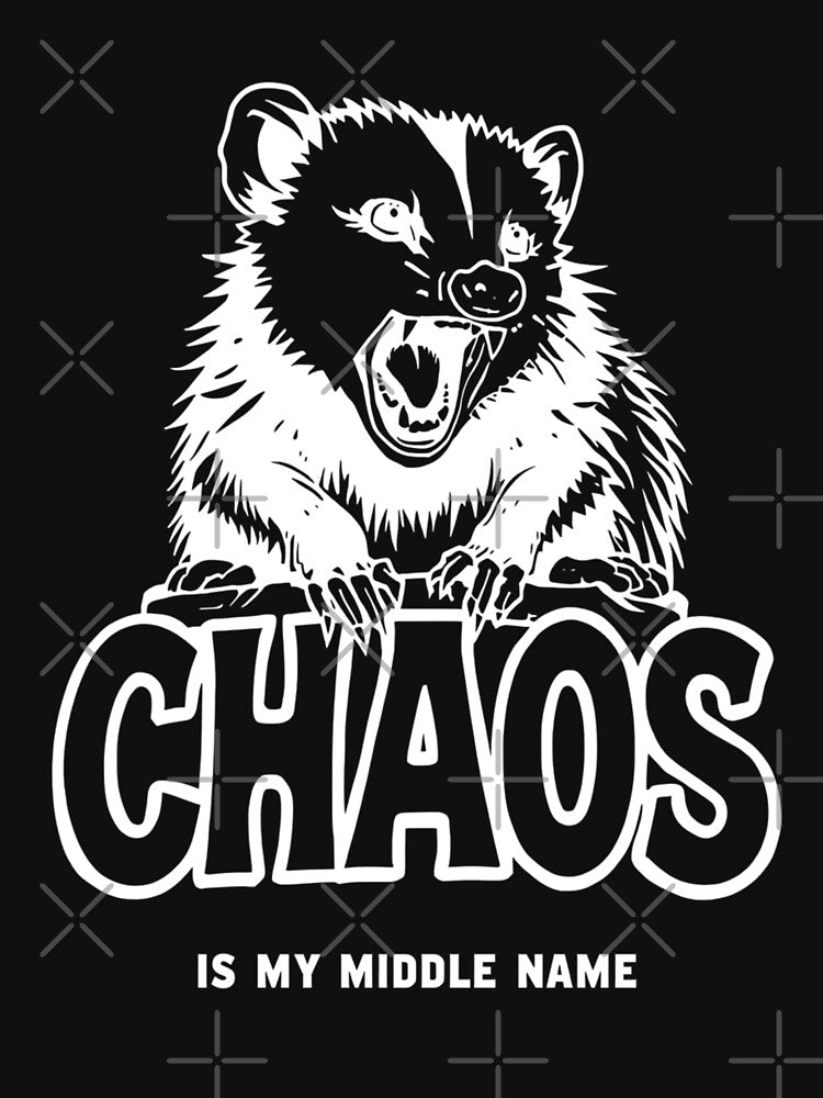 Opossum "chaos is my middle name" by PunkdUpPrints