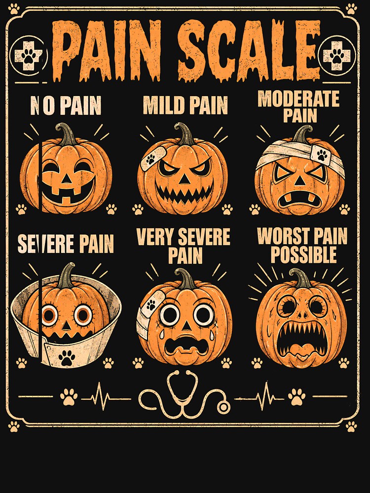 Halloween Veterinary Pain Scale Pumpkin Vet Tech Humor by StyleGlimpse