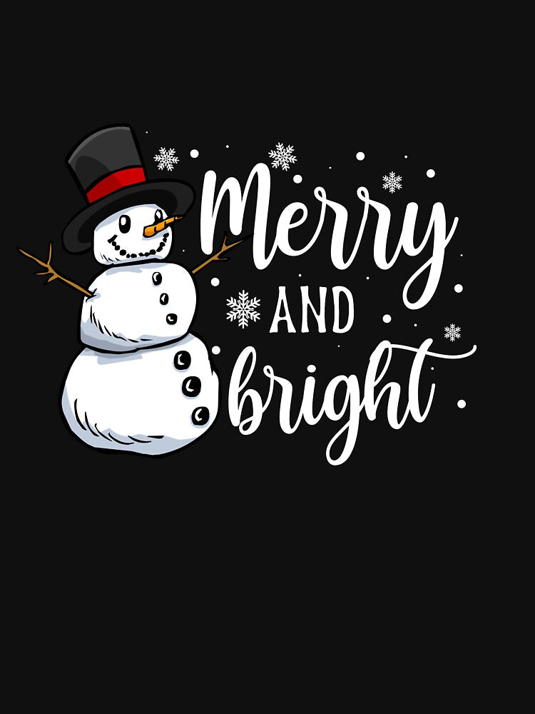 Merry and Bright Shirt, Christmas Shirt, Merry Christmas svg, Christmas Snowman Shirt by LauraGaby