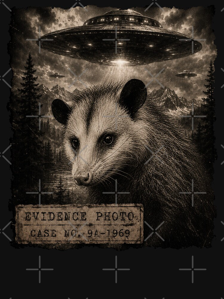 Funny Opossum UFO Evidence Photo Vintage Alien by will freed18