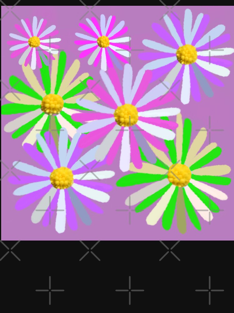 Hand Drawn Pink, Green, Purple, and Yellow Flowers by Victoria Rose