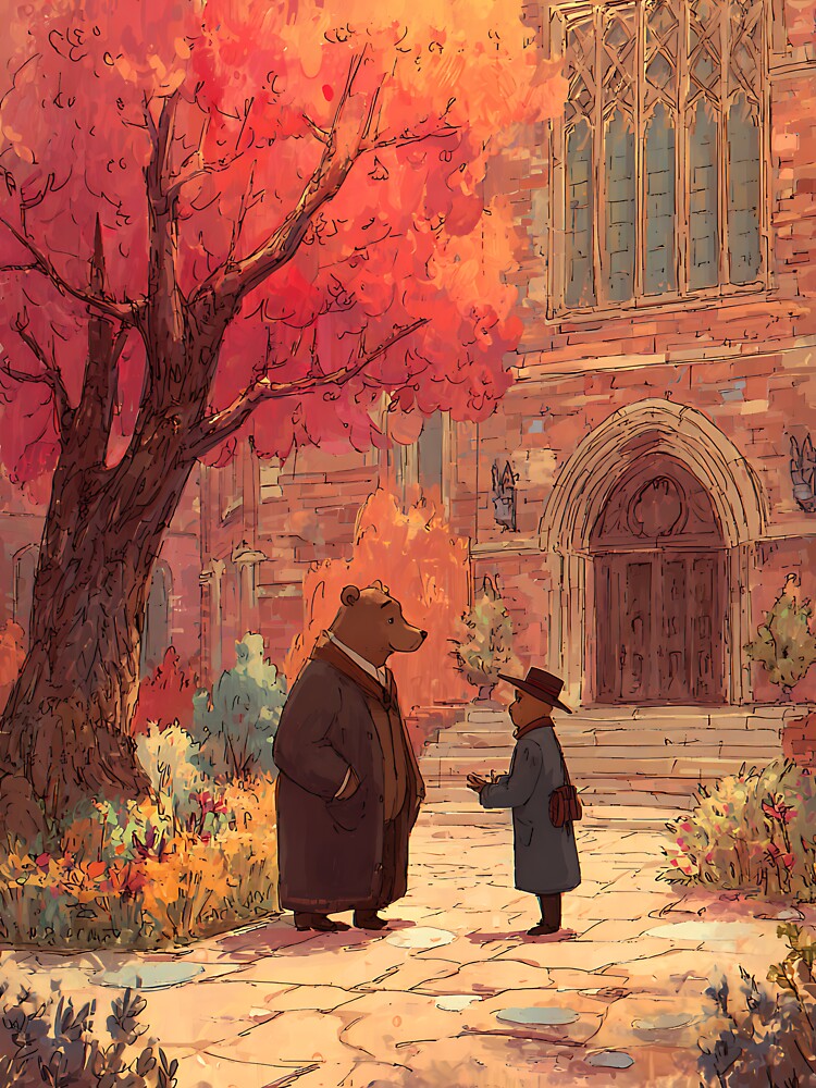Light Academia Aesthetic: Bear's Philosophy Discussion by bapupa