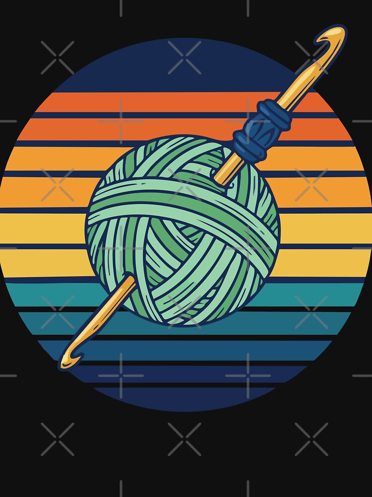 Funny Crochet Yarn Lovers Crochet Hook Retro by LuminOrb