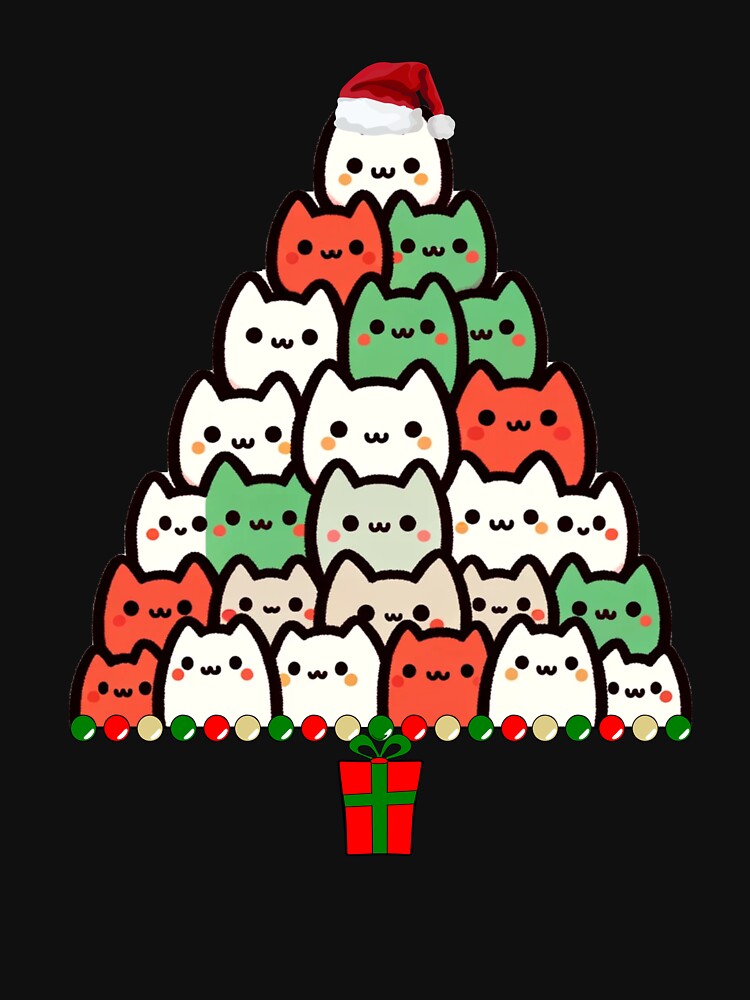 Cat Christmas Tree For Kitten Lover Family Funny Cats Xmas by Sasikharn