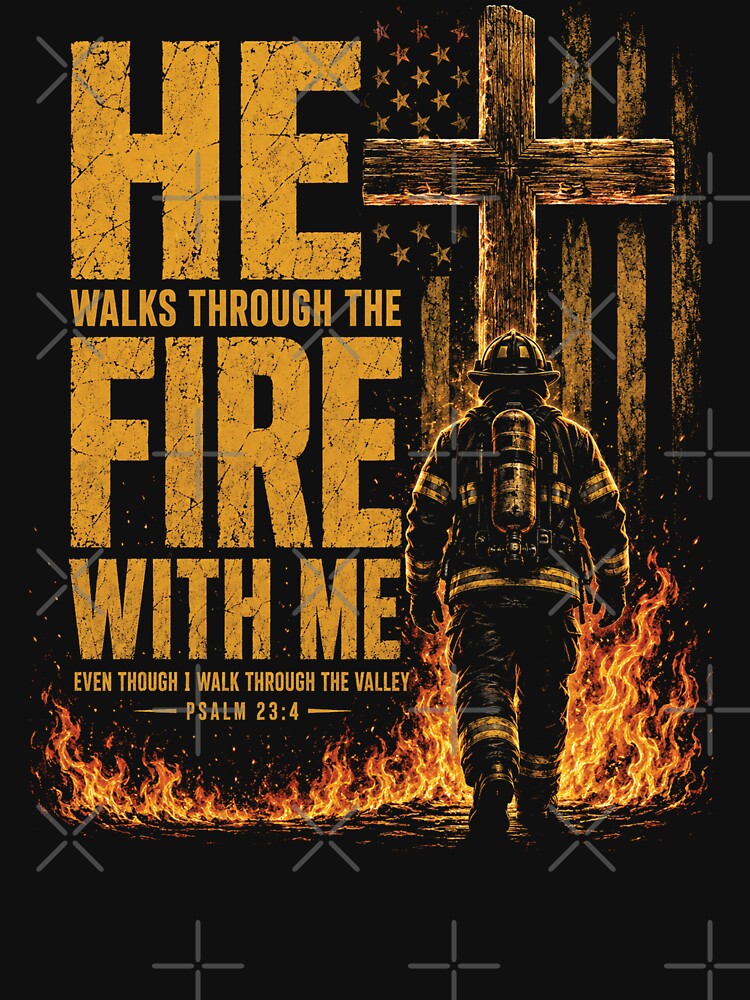 He Walks Through The Fire with Me Psalm 23 4 Firefighter by KodiakMillyy