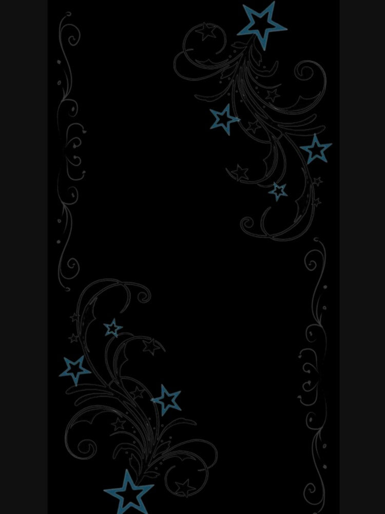 y2k black and blue vector flourish with stars by BrontesWhimsyStore