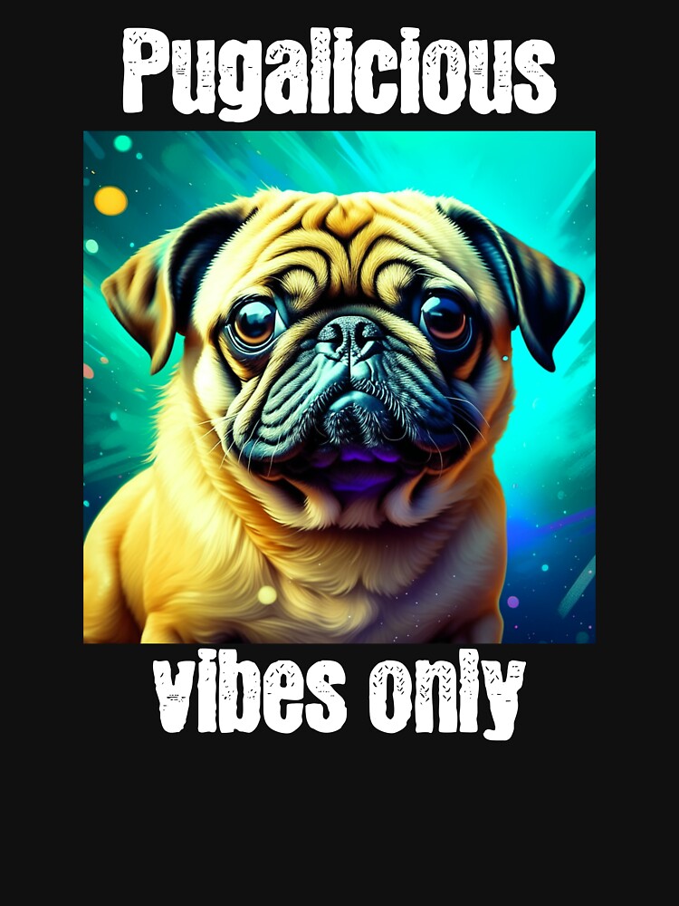 Pugalicious Vibes Only - Cute Dog - Cute Pug by BlueCoastPOD