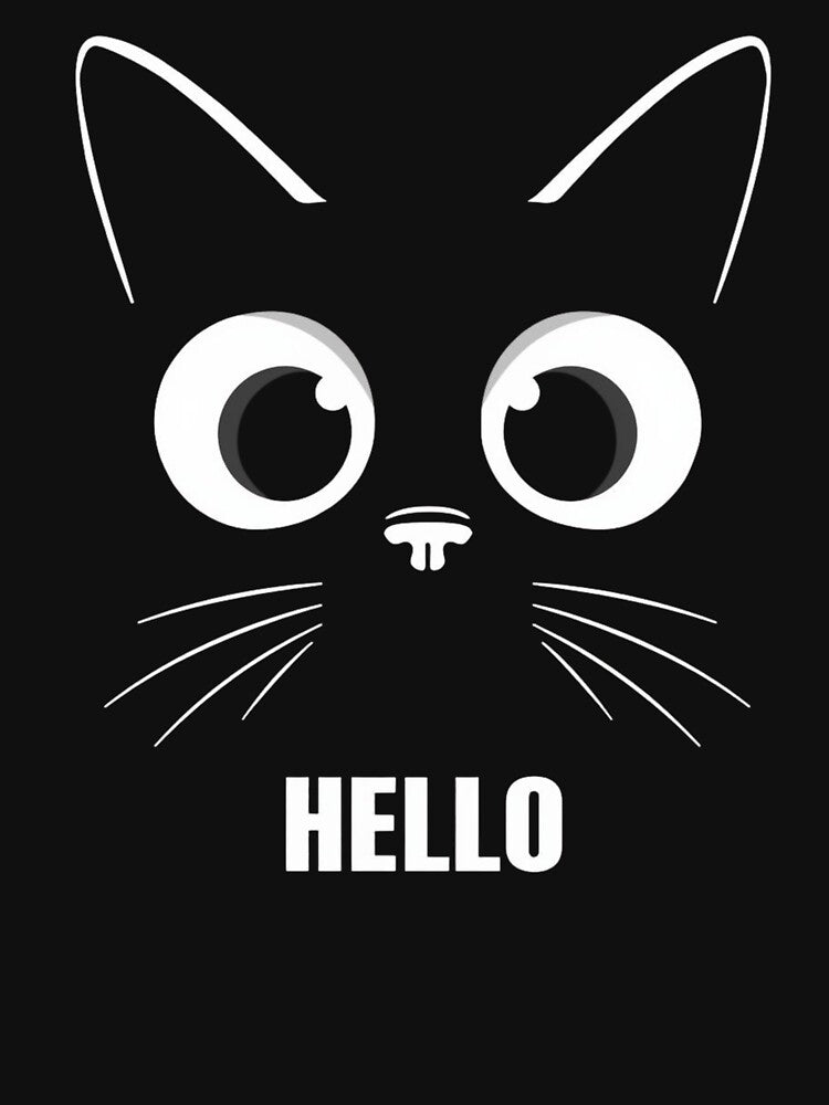 HELLO Cat Meme – Intrusive Cat Face Minimalist Design by EchopawCo