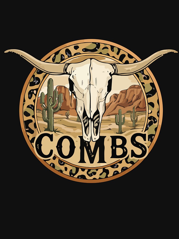 Combs Retro Western Skull Desert Vintage Family Name by kiralynstration