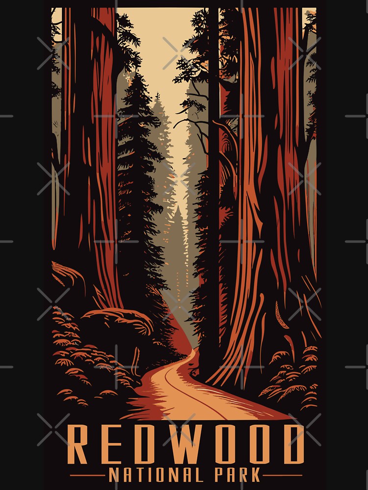 redwood national park, souvenir, california, hiking, vintage by Atlantee