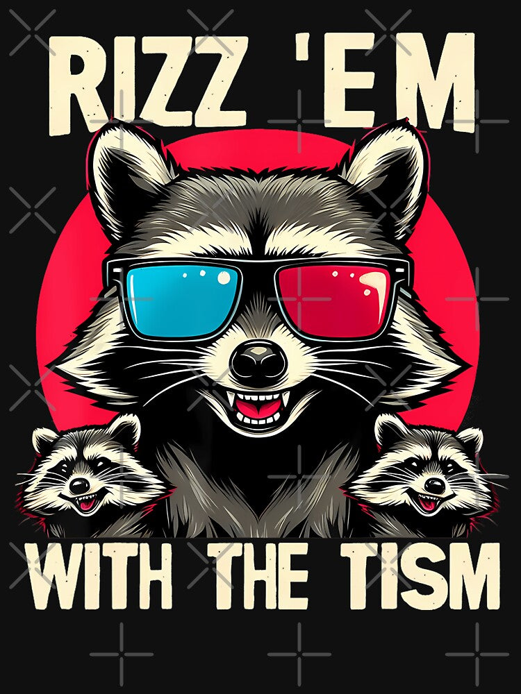 Rizz Em With The Tism Retro Vintage Raccoon Meme by LeoVargasVelha