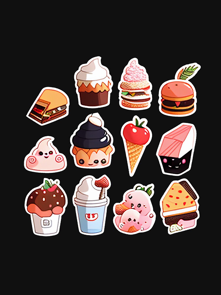 #9 Cute happy food sticker pack by KawaiiFoodArt