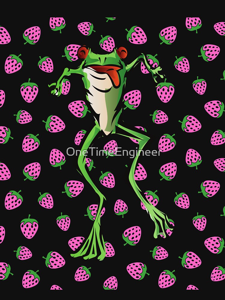 Strawberry frog and strawberries Funny Toad by OneTimeEngineer