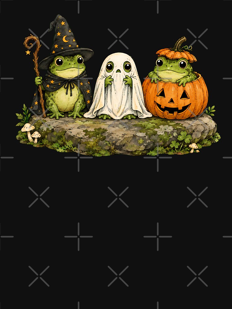 Cottagecore Halloween Frogs Spooky Wizard Ghost Toad by chattsuede