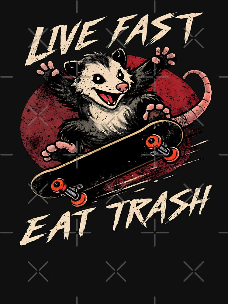 live fast eat trash opossum Street Cats Squad by gear-posters