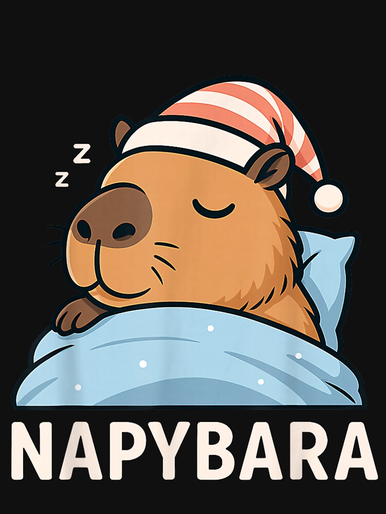 Sleeping Capybara Napybara Sleepshirt Pajamas Art for Men Women Kids , Capybara Gift Lover by DZIRI NAJAT