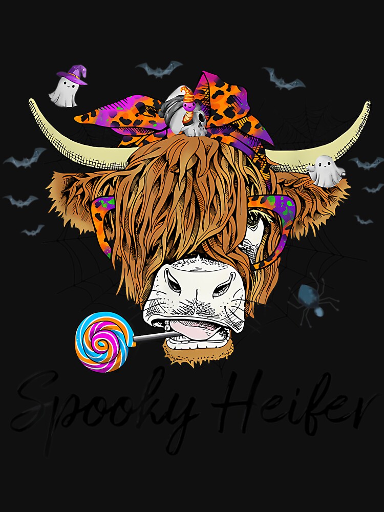 Spooky Heifer Halloween Highland Cow Bandana Lollipop by Vekonn