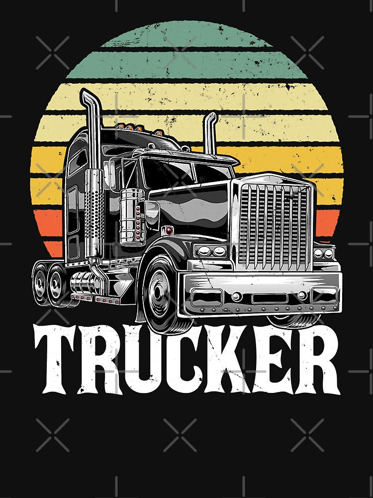 Vintage Trucker Big Rig Semi Trailer Truck Driver Gift by GardNewerd