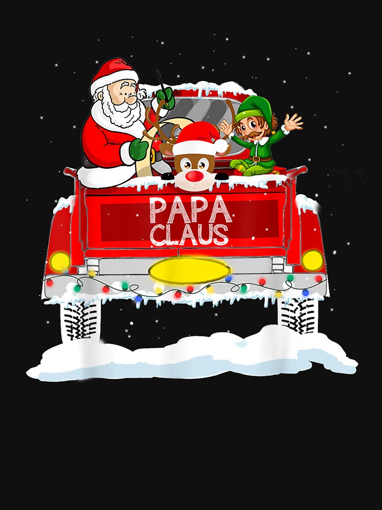 Mens Papa Claus Reindeer Elf Truck Rides Christmas by lishakaren