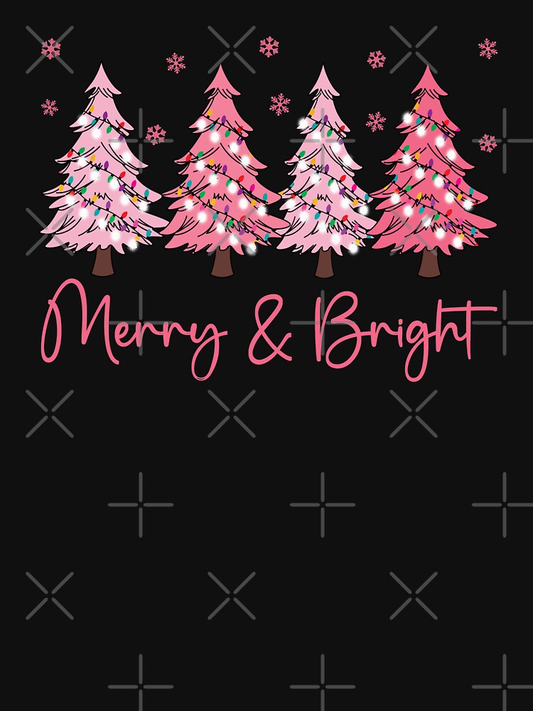 Merry And Bright Cute Pastel Christmas Trees Family Matching Holiday Graphic by Bad Kitty Designz