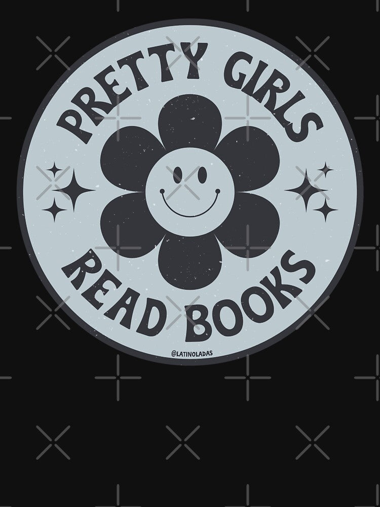 Pretty Girls Read Books / Aesthetic Bookish Dark Grunge Blue For Kindle Girlie Readers Retro Groovy Daisy Flowers by Latinoladas