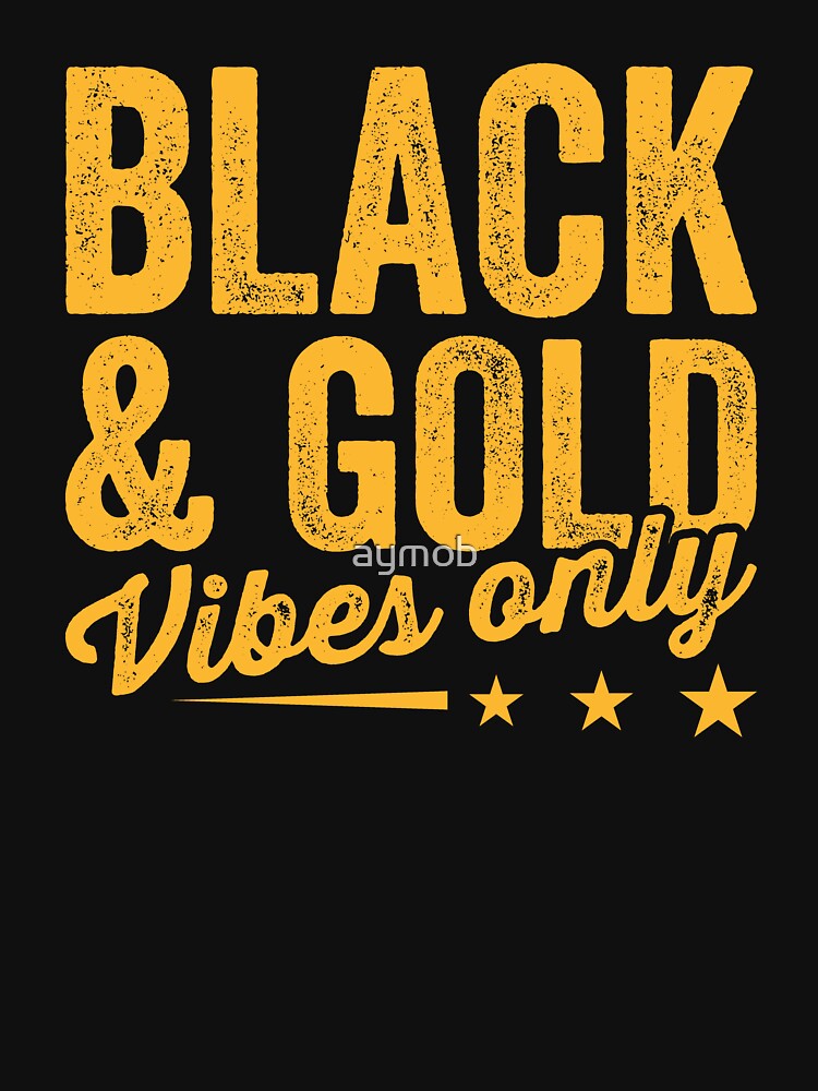Black & Gold Vibes Only Shirt, Black And Gold Game Day Group Shirt, High School Or College Sports Fan, Football Volleyball Baseball Shirt by aymob