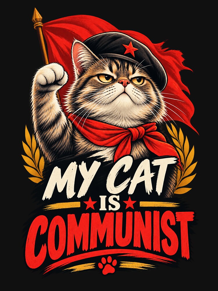 My Cat Is a Communist Funny Political Cat Humor by PunchDrop