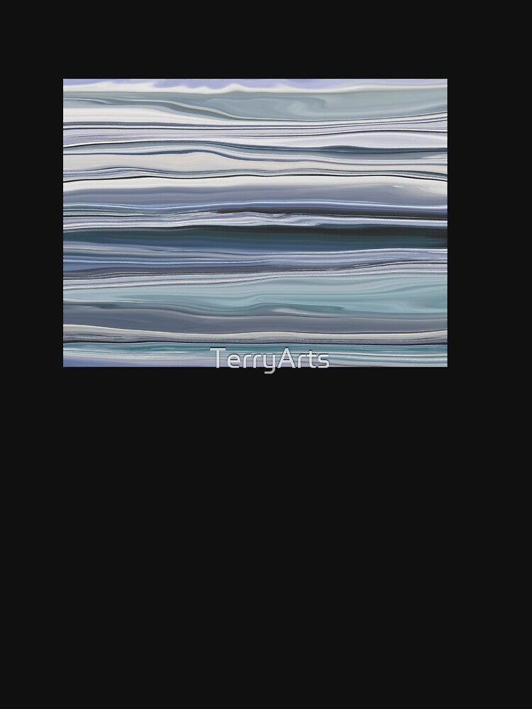 Abstract Ocean Horizontal Lines Coastal Style Décor Beachy Vibes Art 12 of 20 by Beachy