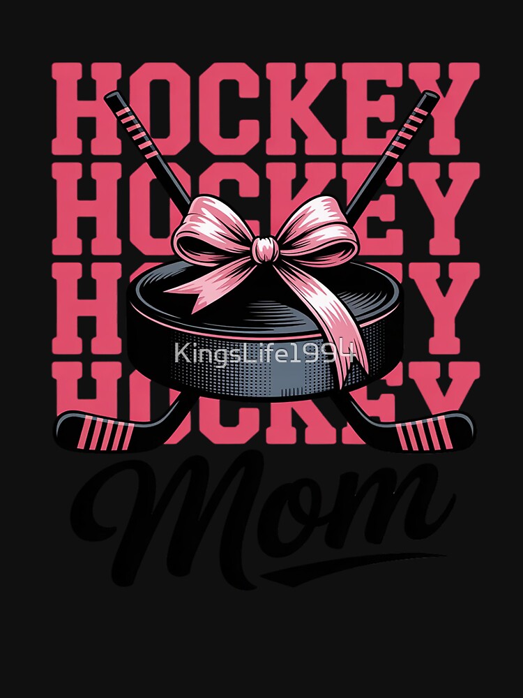 Hockey Mom Hockey Mama Mother's Day Pink Coquette Bow by KingsLife1994